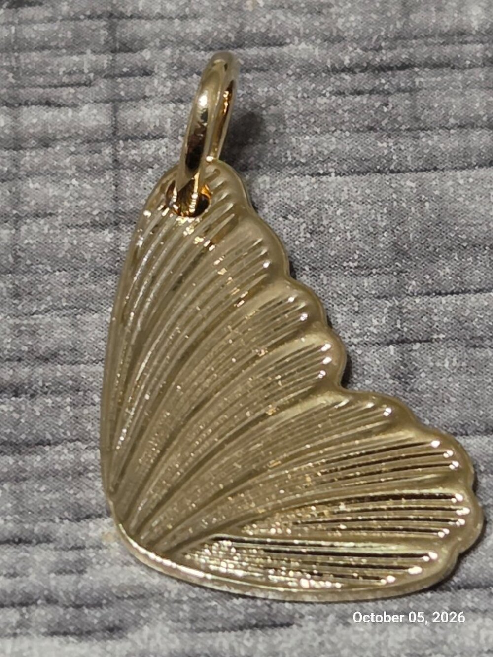 Authentic Pandora Engravable Butterfly Wing Tag Pendant 14k gold plating